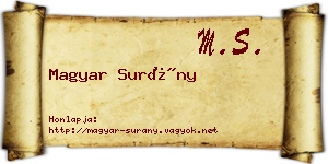 Magyar Surány névjegykártya